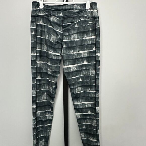 euc Adidas Grey/White/Black striped leggings, Size M - Picture 3 of 7